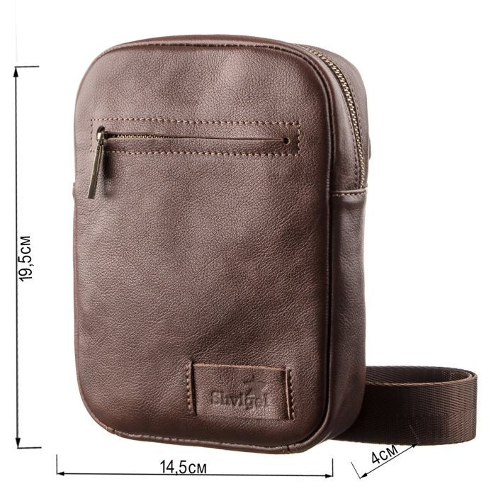 Сумка Shvigel Мужская кожаная Синяя (19105) изображение 3