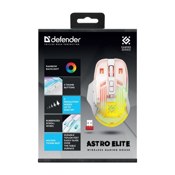 Мышка Defender Astro Elite GM-056 LED Wireless White (52056) изображение 5