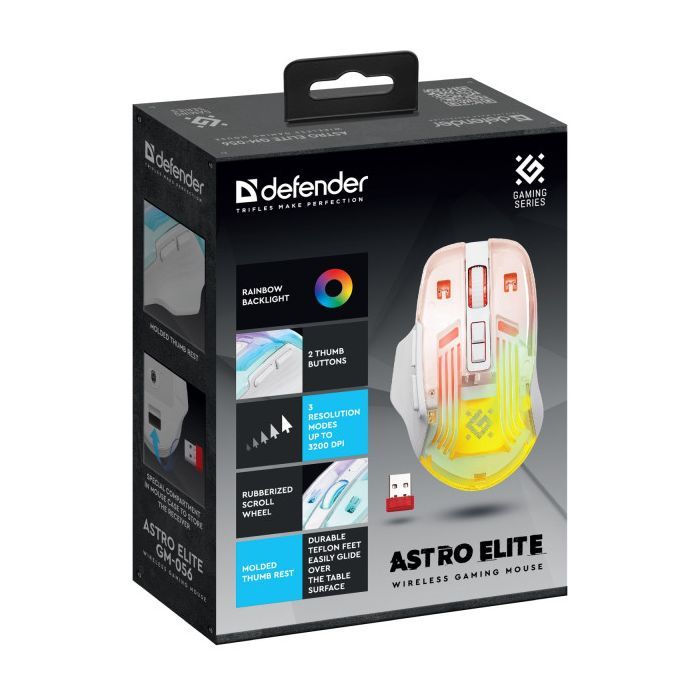 Мышка Defender Astro Elite GM-056 LED Wireless White (52056) изображение 6