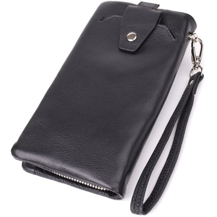 Кошелек ST Leather Кожаный с отделением под телефон Черный (23101) изображение 2