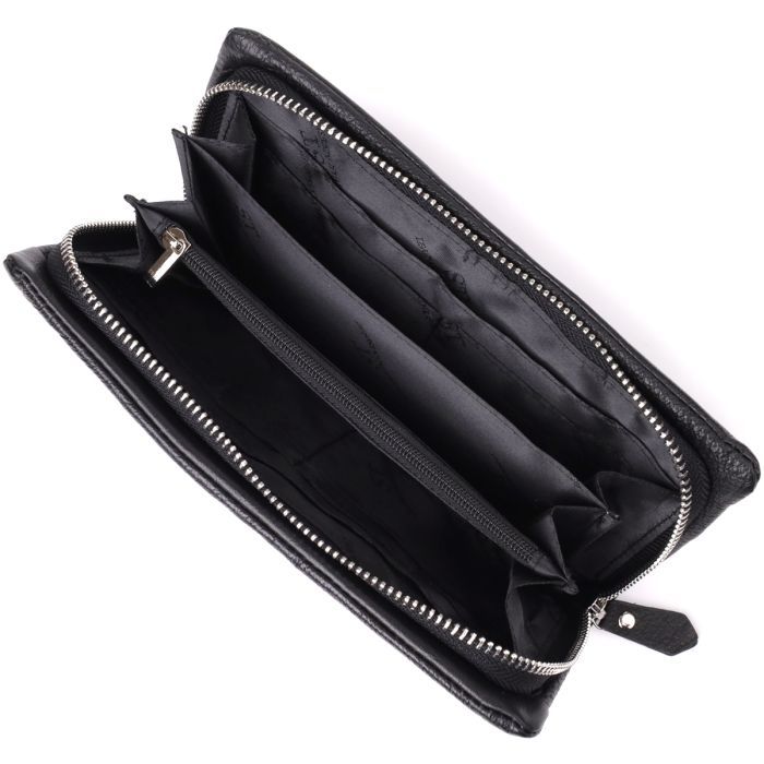 Кошелек ST Leather Кожаный с отделением под телефон Черный (23101) изображение 5