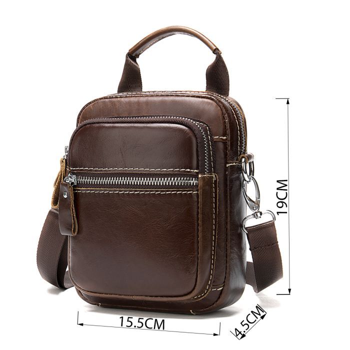 Сумка Vintage На пояс кожаная Коричневая (20012) изображение 3