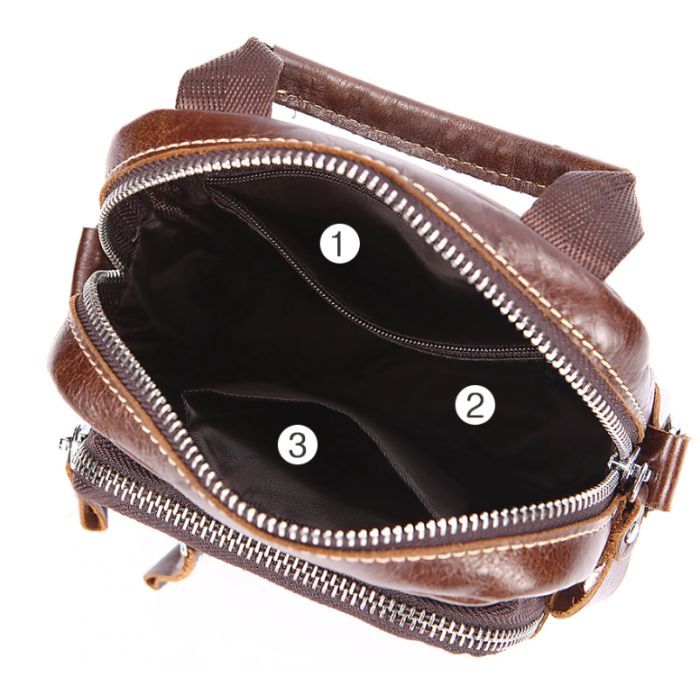 Сумка Vintage На пояс кожаная Коричневая (20012) изображение 6