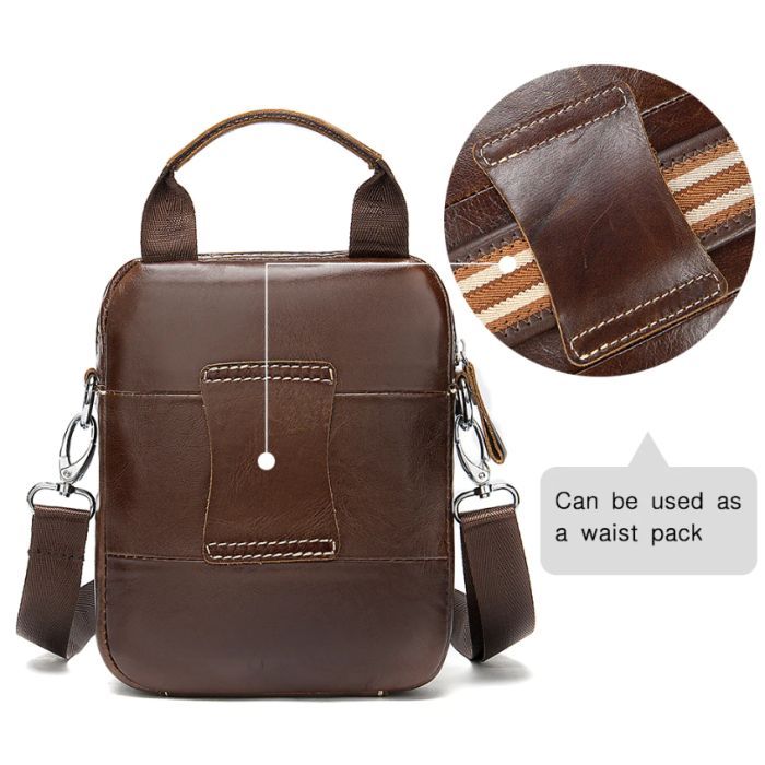 Сумка Vintage На пояс кожаная Коричневая (20012) изображение 8