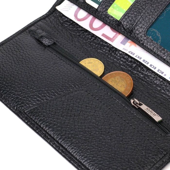 Кошелек Bond Accessories Из натуральной зернистой кожи Черный (21983) изображение 6
