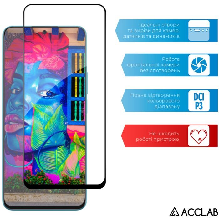 Скло захисне ACCLAB Full Glue Honor X8A Black (1283126591204) зображення 5