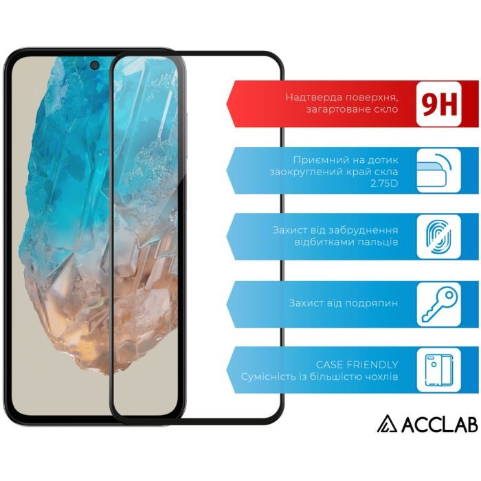Скло захисне ACCLAB Full Glue Samsung M35 Black (1283126593833) зображення 3