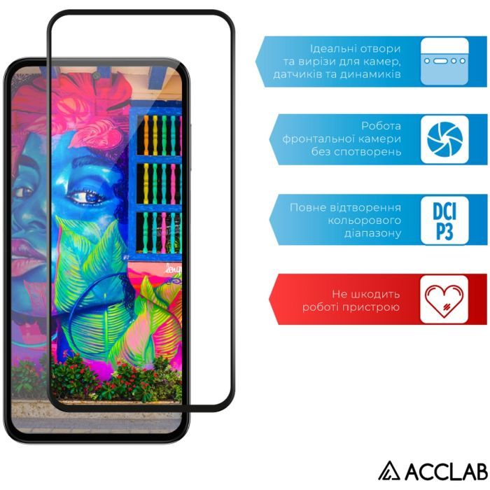 Скло захисне ACCLAB Full Glue Samsung M35 Black (1283126593833) зображення 5