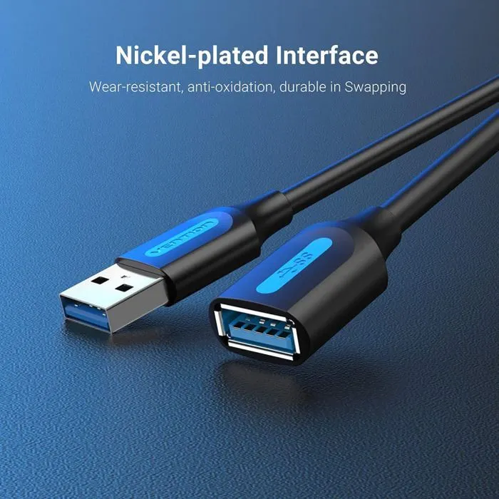 Дата кабель USB 3.0 AM/AF 1.0m black Vention (CBHBF) зображення 3