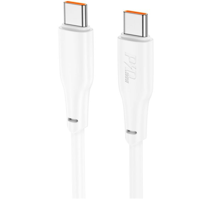 Дата кабель USB-C to USB-C 2.0m 100W TPE X93 white HOCO (6931474790729) изображение 2