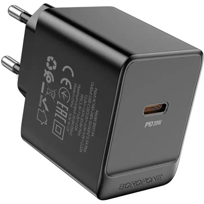 Зарядний пристрій BOROFONE BAS13A Erudite USB-C PD20W Black (6941991104855) зображення 2