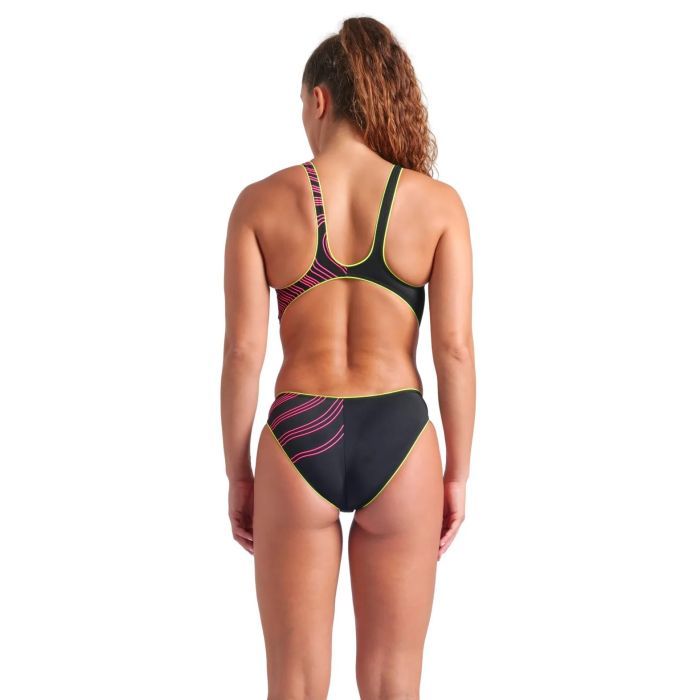 Купальник Arena One Stream Swimsuit 008953-560 чорний, рожевий 36 (3468337505549) зображення 2