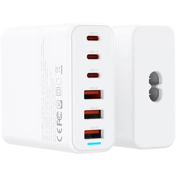 Зарядний пристрій XO L133 3xUSB-A + 3xUSB-C 75W White (L133.white) зображення 2