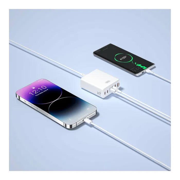 Зарядний пристрій XO L133 3xUSB-A + 3xUSB-C 75W White (L133.white) зображення 4