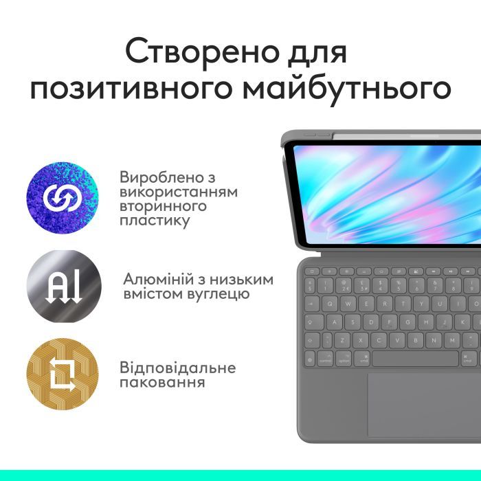 Чехол для планшета Logitech Combo Touch for iPad Air 13-inch (M2) OXFORD GREY - US (L920-012618) изображение 12