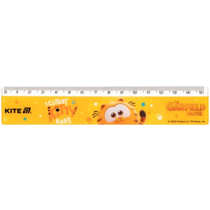 Линейка Kite Garfield, 15 см (GF25-090)