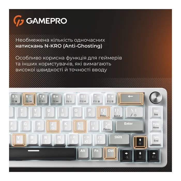 Клавиатура GamePro Genesis Silverlight MK116 USB UA Grey (MK116) изображение 12