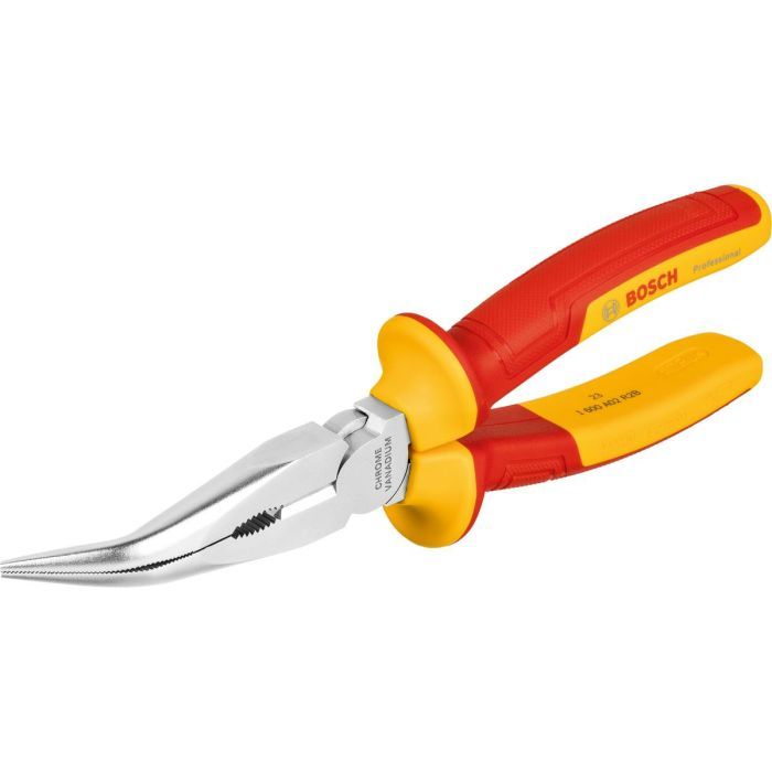 Плоскогубцы Bosch Professional, с длинным носом изогнутые, 200 мм, (40°), VDE (1.600.A02.NE4)