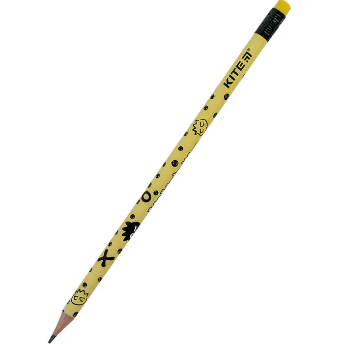 Олівець графітний Kite Bad Badtz-Maru круглий, з гумкою, НВ (HK24-056-2)