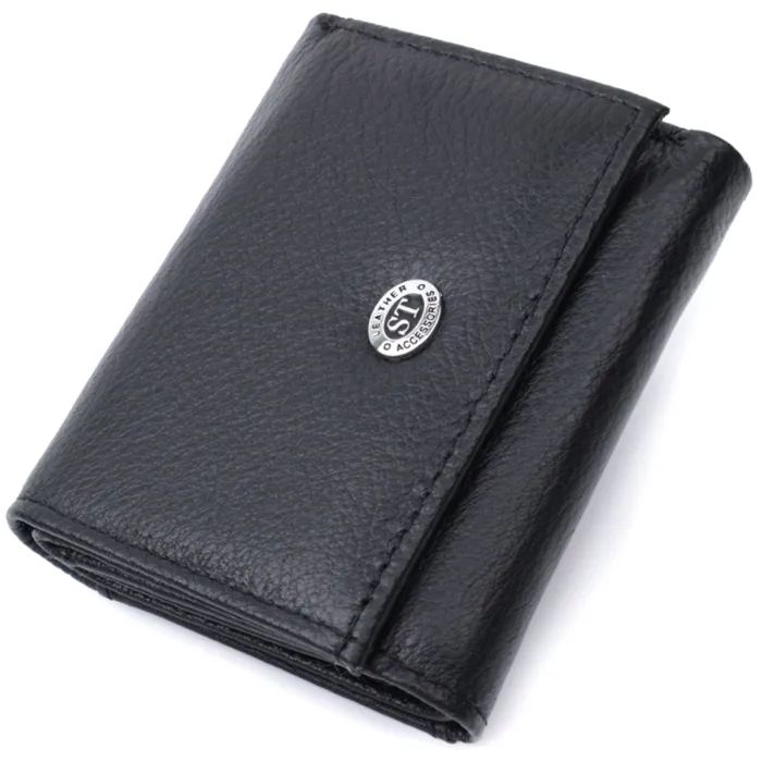 Гаманець ST Leather З монетницею з натуральної шкіри Чорний (22730)