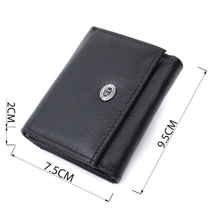 Гаманець ST Leather З монетницею з натуральної шкіри Чорний (22730) зображення 3