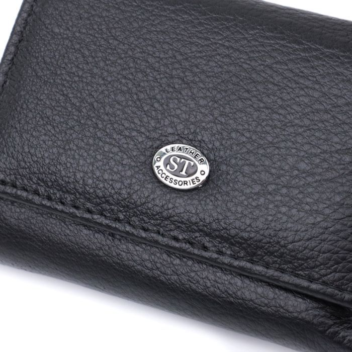 Гаманець ST Leather З монетницею з натуральної шкіри Чорний (22730) зображення 5