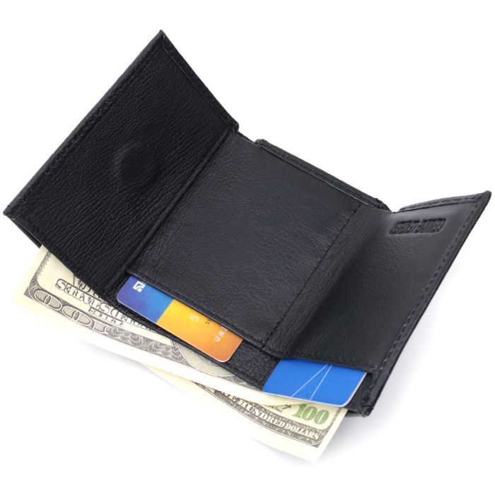 Гаманець ST Leather З монетницею з натуральної шкіри Чорний (22730) зображення 7