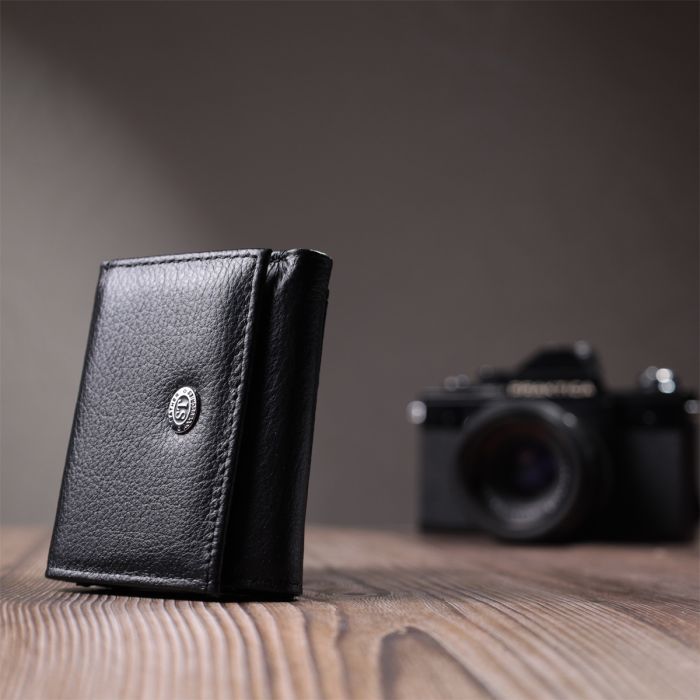 Гаманець ST Leather З монетницею з натуральної шкіри Чорний (22730) зображення 9