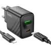 Зарядное устройство HOCO CS23A USB-C PD30W + 1xUSB QC3.0 + cable USB-C to Lightning black (6942007609951) изображение 5