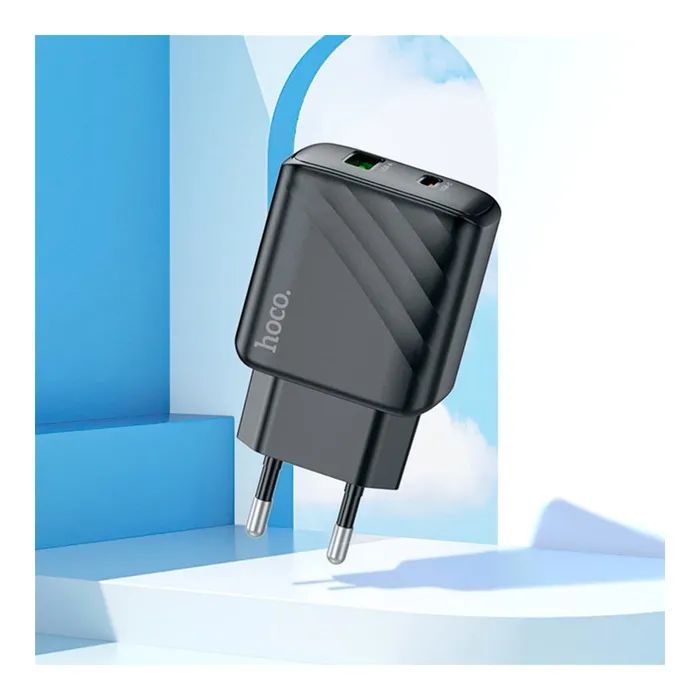 Зарядное устройство HOCO CS23A USB-C PD30W + 1xUSB QC3.0 + cable USB-C to Lightning black (6942007609951) изображение 7