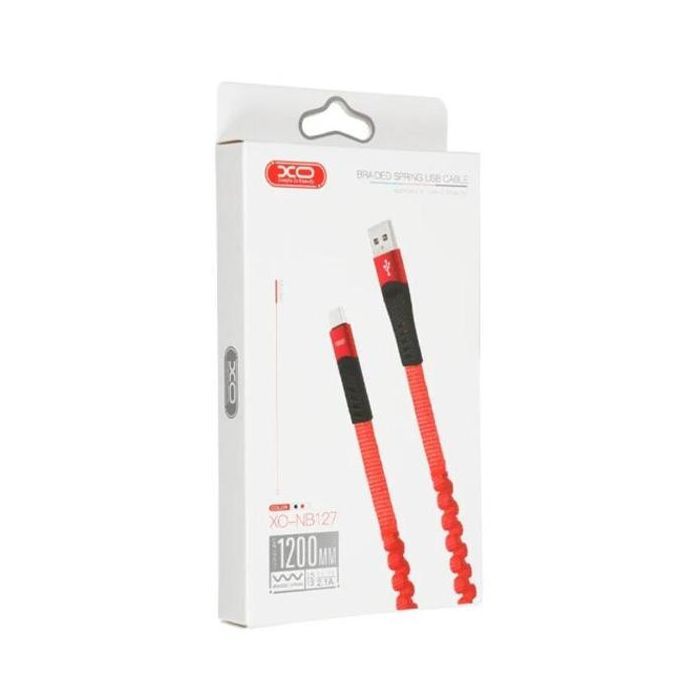 Дата кабель USB 2.0 AM to Micro 5P 1.2m 2.1A spring red XO (NB127-M-RD) изображение 3