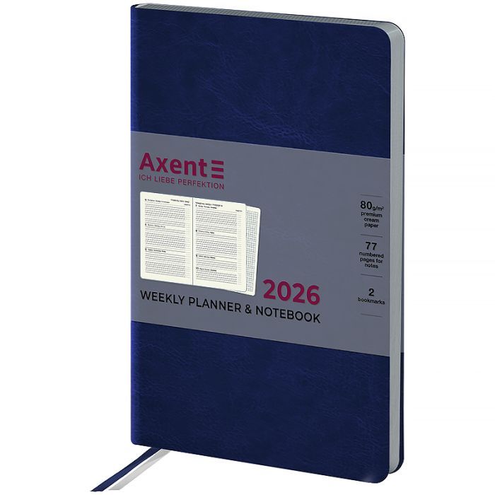Еженедельник Axent датированный 2026 Partner City Soft 125х195, серый (8521-26-06-A)
