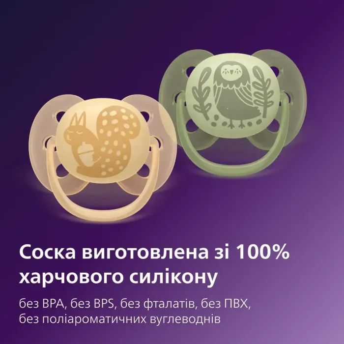 Пустушка Philips AVENT Ultra Soft 6-18 місяців 2 шт, жовто-зелена (SCF091/46) зображення 8