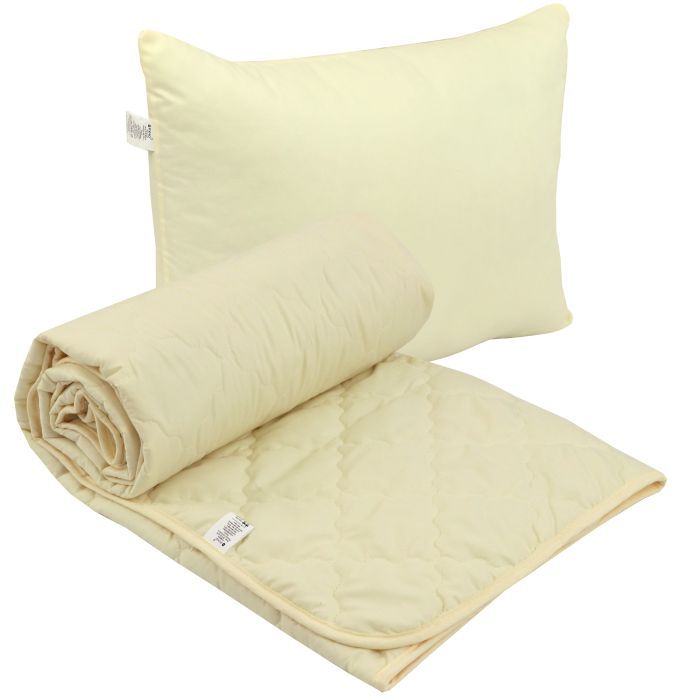 Ковдра Руно набір ковдра 140х205 + 1 подушка 50х70 силіконова Milky (К_924.52СЛКУ_молочний)