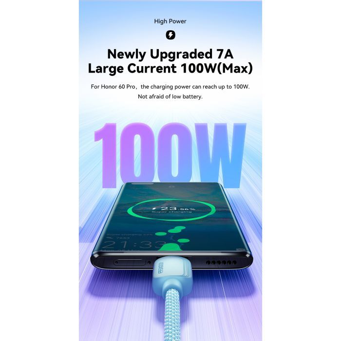 Дата кабель USB 2.0 AM to USB-C 2.0m 100W white Essager (EXC7A-WLA02-P) изображение 4