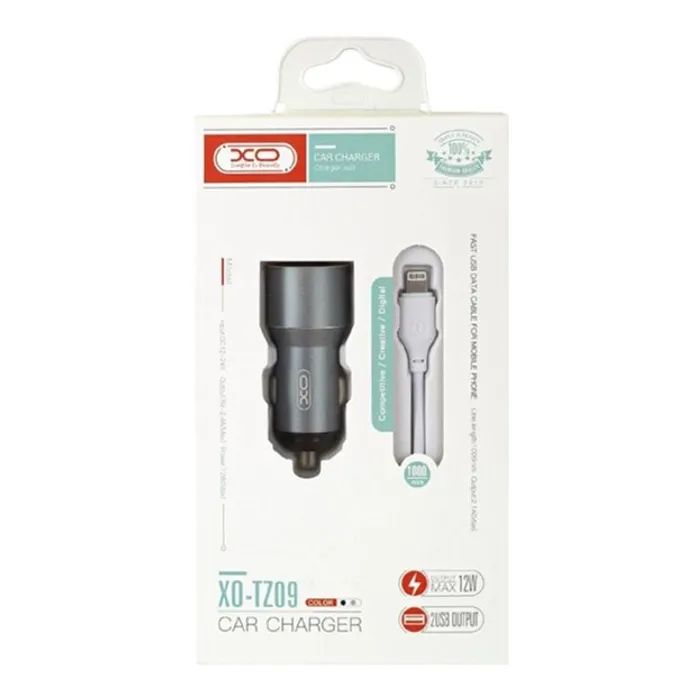 Зарядное устройство XO 1xUSB + cable USB to Lightning TZ09 gray (6920680873517) изображение 2
