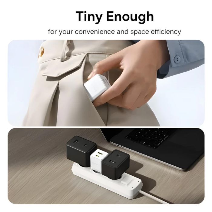 Зарядное устройство Baseus 1xUSB-C 20W + 1xUSB white + cable USB-C to USB-C 60W 1.0m (P10111608213-01) изображение 11