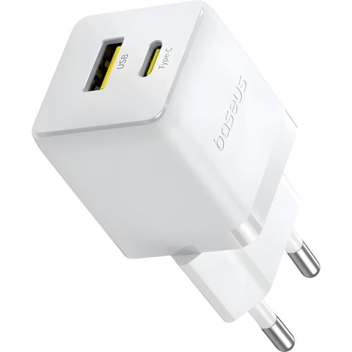 Зарядное устройство Baseus 1xUSB-C 20W + 1xUSB white + cable USB-C to USB-C 60W 1.0m (P10111608213-01) изображение 2