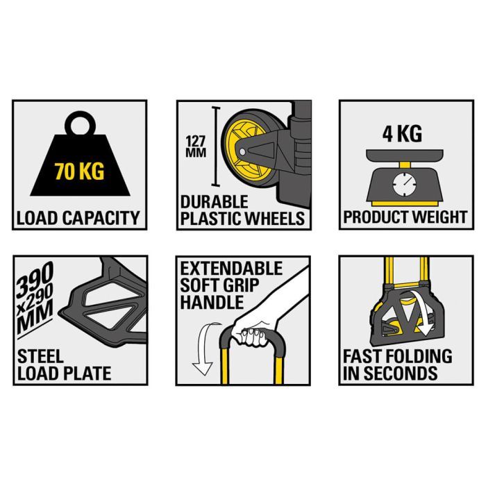 Тележка грузовая Stanley до 70кг, размер платформы 39х29см, вес 3,9кг (SXWT-FT580) изображение 14