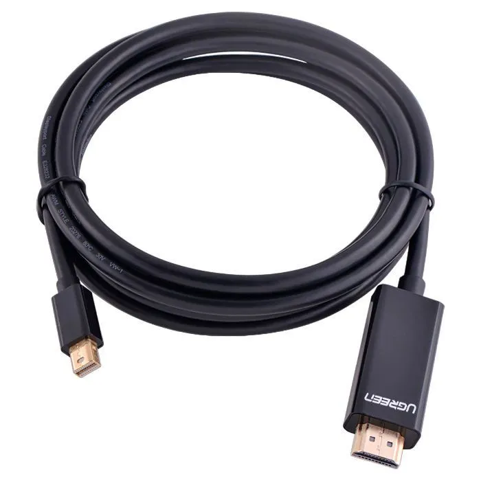 Кабель мультимедійний miniDisplayPort M to HDMI M 1.5m MD101 4K black Ugreen (20848) зображення 3