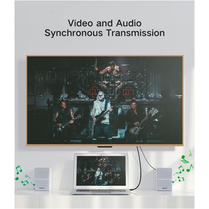 Кабель мультимедийный miniDisplayPort M to HDMI M 1.5m MD101 4K black Ugreen (20848) изображение 5