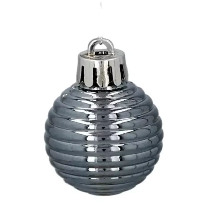 Елочная игрушка Chomik пластикові кульки компл. 24 шт, 3см, сіро-сині (5900779877153_1) изображение 3