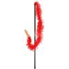 Игрушка для кошек Hippie Pet Удочка с длинными перьями красная 48 см (HIPCW2303034R)