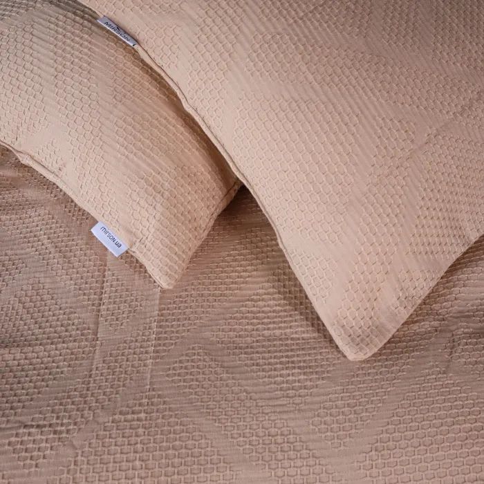 Постельное белье MirSon №20-01 Waffle Bej 175х210 двуспальный (2200011032603) изображение 5
