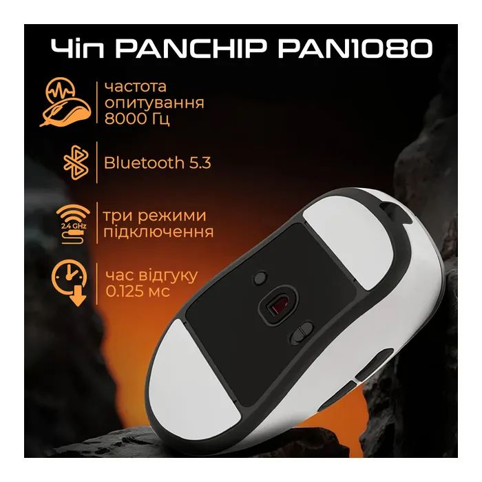 Мишка RAWM ER21 Wireless/Bluetooth White (ER21.white) зображення 3