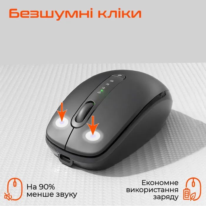 Мышка Meetion BTM100R Wireless/Bluetooth Black (MT-BTM100R-A) изображение 2