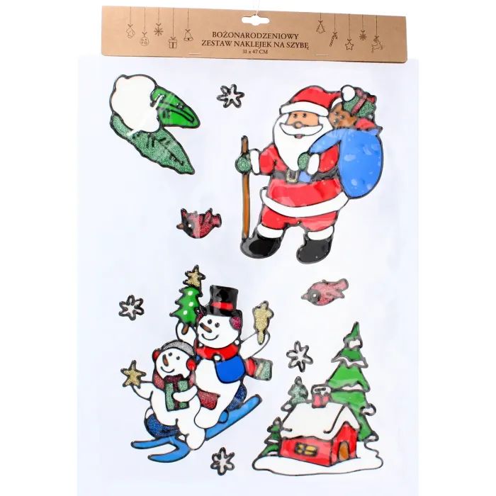 Новогодние наклейки Chomik Сніговики на санях 31х47 см (5900779851955_3)
