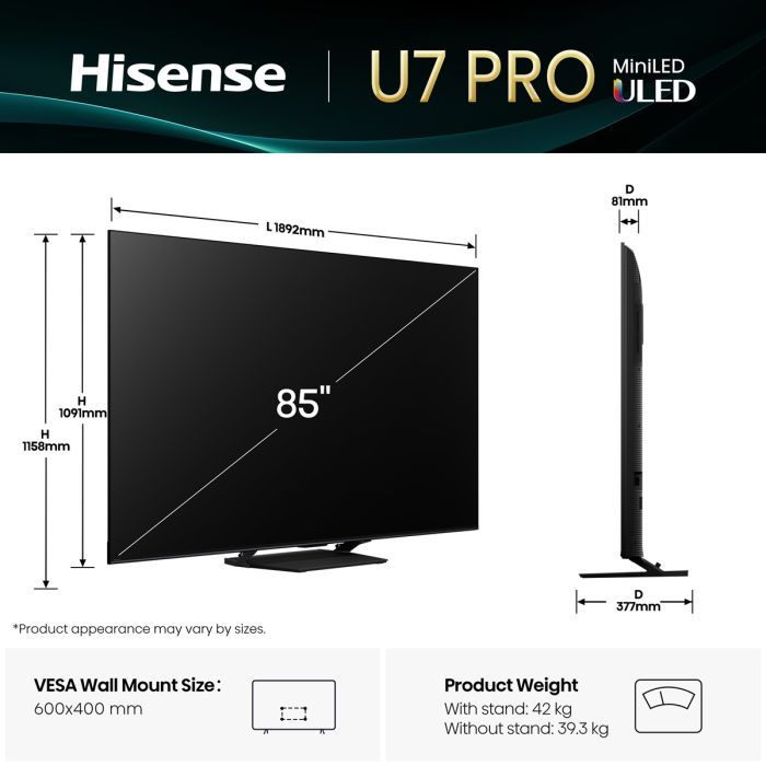 Телевизор Hisense 85U7Q PRO изображение 2