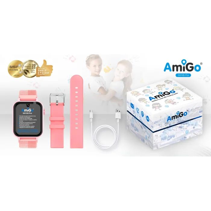 Смарт-часы Amigo GO10S Pro WIFI Рожевий Смарт-годинник для дітей (1182493) изображение 2