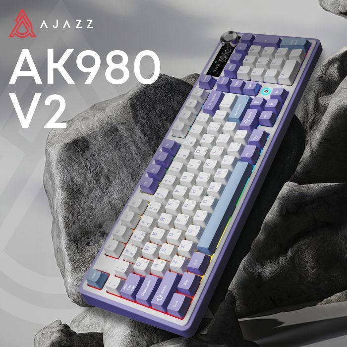 Клавиатура Ajazz AK980 V2 Gift Switch V2 Wireless/Bluetooth/USB UA Black/Grey/Yellow (AK980-V2-G-BGY) изображение 6